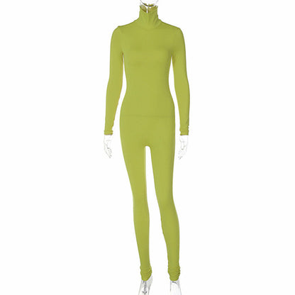 Solid Color Compression Fitness Jumpsuit